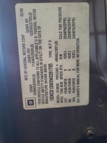 Photo 10 from auction – 1998 CHEVROLET BLAZER with VIN 1GNCS13W3W2261785