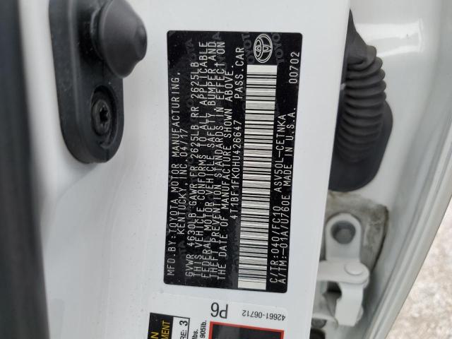 Photo 10 from auction – 2017 TOYOTA CAMRY LE with VIN 4T1BF1FK0HU426647