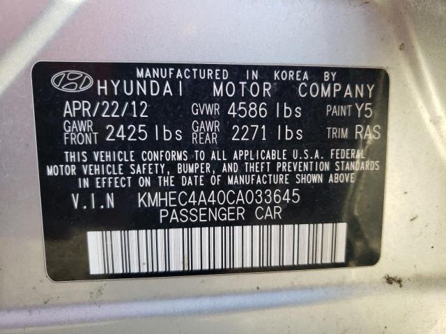 Photo 10 from auction – 2012 HYUNDAI SONATA HYB with VIN KMHEC4A40CA033645