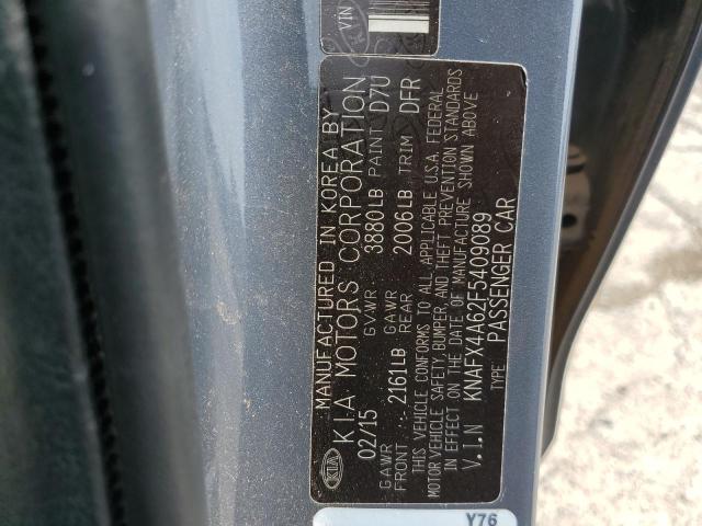Photo 10 from auction – 2015 KIA FORTE LX with VIN KNAFX4A62F5409089