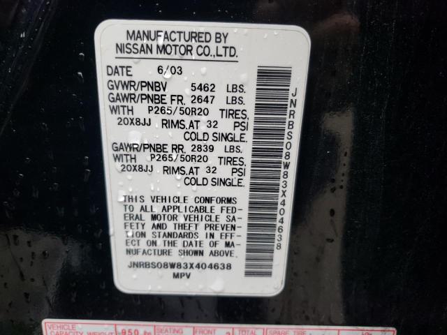 Photo 10 from auction – 2003 INFINITI FX45 with VIN JNRBS08W83X404638