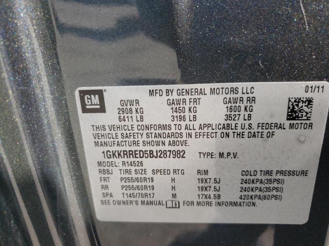 Photo 10 from auction – 2011 GMC ACADIA SLT with VIN 1GKKRRED5BJ287982