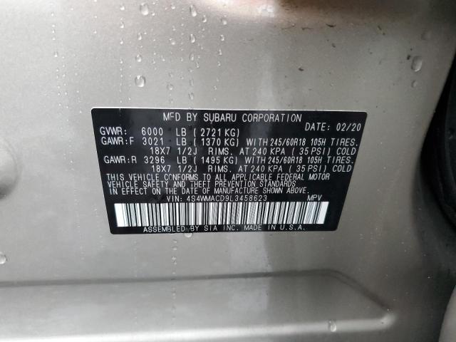Photo 10 from auction – 2020 SUBARU ASCENT PRE with VIN 4S4WMACD9L3458623
