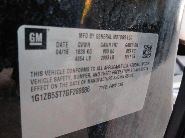 Photo 10 from auction – 2016 CHEVROLET MALIBU LS with VIN 1G1ZB5ST7GF288086