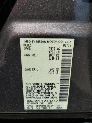 Photo 10 from auction – 2015 NISSAN ALTIMA 2.5 with VIN 1N4AL3AP0FC243247