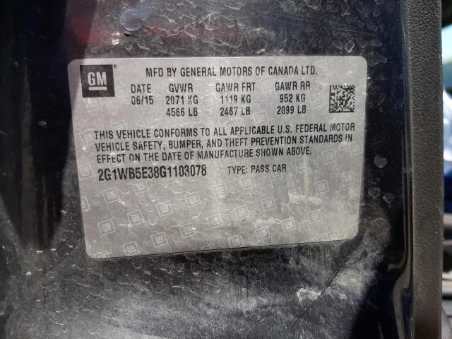 Photo 10 from auction – 2016 CHEVROLET IMPALA LIM with VIN 2G1WB5E38G1103078