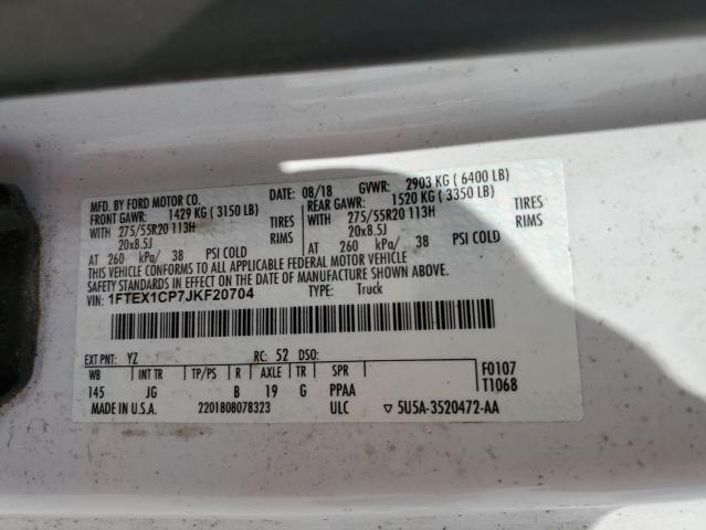 Photo 10 from auction – 2018 FORD F150 SUPER with VIN 1FTEX1CP7JKF20704