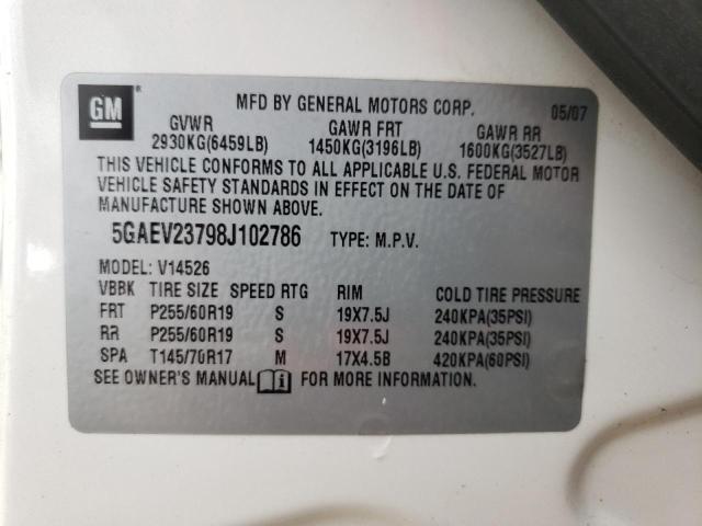 Photo 10 from auction – 2008 BUICK ENCLAVE CX with VIN 5GAEV23798J102786