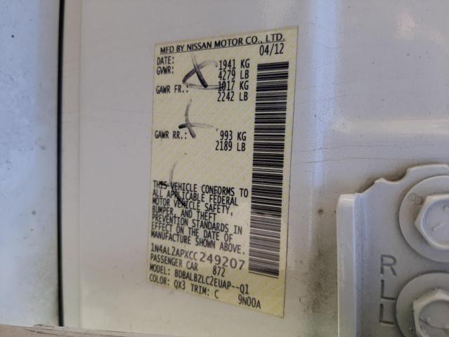 Photo 10 from auction – 2012 NISSAN ALTIMA BAS with VIN 1N4AL2APXCC249207