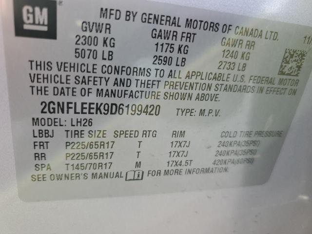 Photo 10 from auction – 2013 CHEVROLET EQUINOX LT with VIN 2GNFLEEK9D6199420