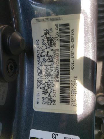 Photo 10 from auction – 2012 TOYOTA COROLLA BA with VIN 5YFBU4EE1CP060310
