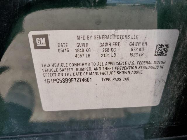 Photo 10 from auction – 2015 CHEVROLET CRUZE LT with VIN 1G1PC5SB9F7274601