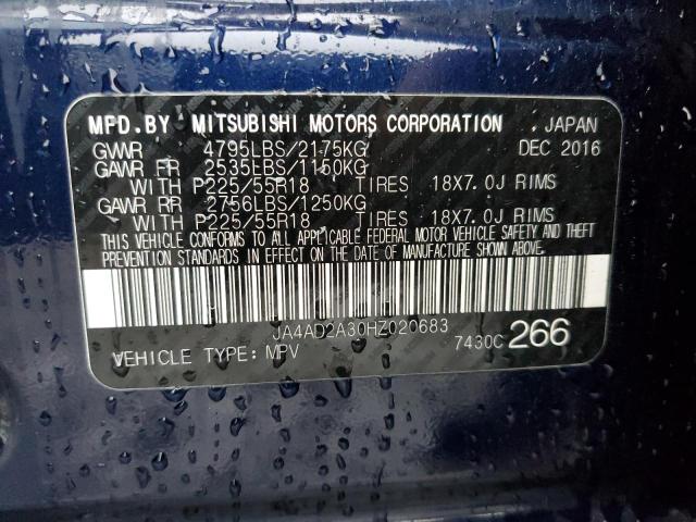 Photo 10 from auction – 2017 MITSUBISHI OUTLANDER with VIN JA4AD2A30HZ020683