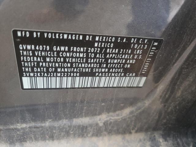 Photo 10 from auction – 2014 VOLKSWAGEN JETTA BASE with VIN 3VW2K7AJ2EM227906