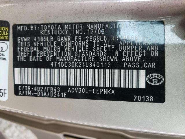Photo 10 from auction – 2004 TOYOTA CAMRY LE with VIN 4T1BE30K24U840112