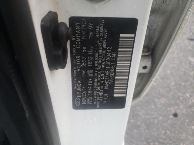 Photo 10 from auction – 2015 HYUNDAI ACCENT GLS with VIN KMHCT4AE1FU830442
