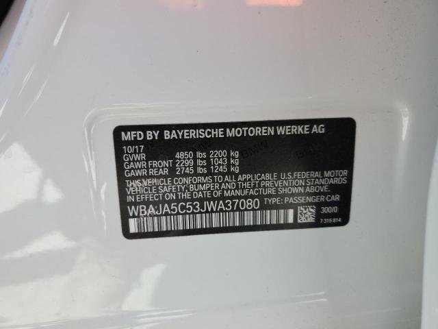 Photo 10 from auction – 2018 BMW 530 I with VIN WBAJA5C53JWA37080