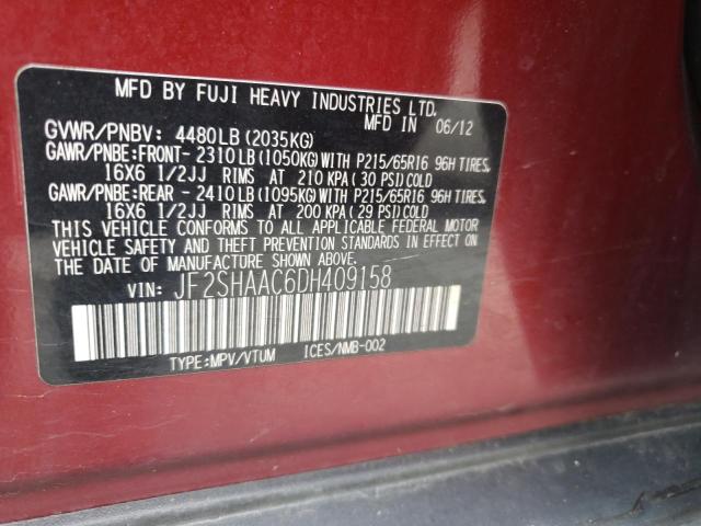 Photo 10 from auction – 2013 SUBARU FORESTER 2 with VIN JF2SHAAC6DH409158