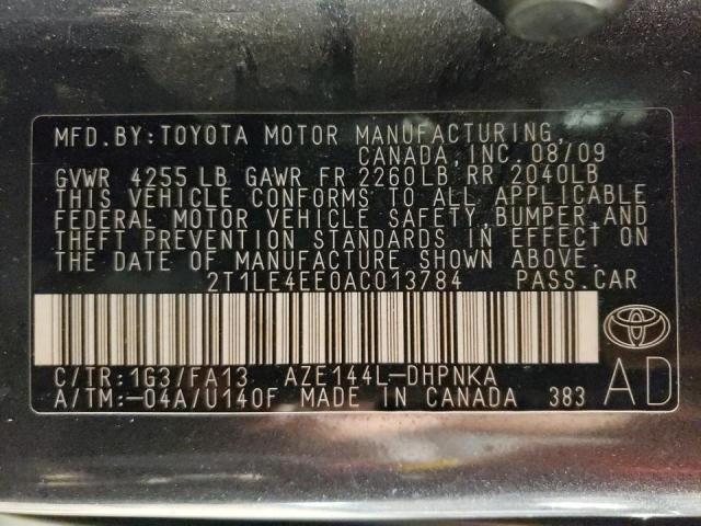 Photo 10 from auction – 2010 TOYOTA COROLLA MA with VIN 2T1LE4EE0AC013784