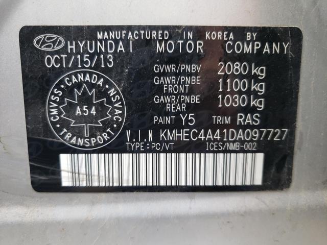 Photo 10 from auction – 2013 HYUNDAI SONATA HYB with VIN KMHEC4A41DA097727