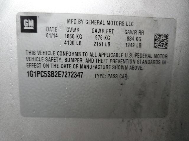 Photo 10 from auction – 2014 CHEVROLET CRUZE LT with VIN 1G1PC5SB2E7272347