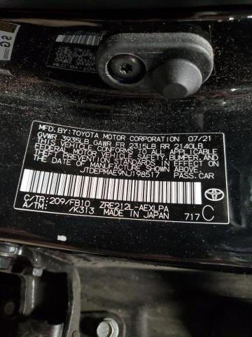 Photo 10 from auction – 2022 TOYOTA COROLLA LE with VIN JTDEPMAE9NJ198517