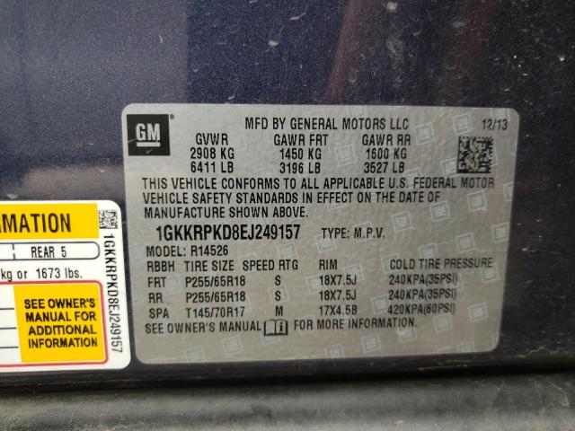 Photo 10 from auction – 2014 GMC ACADIA SLE with VIN 1GKKRPKD8EJ249157