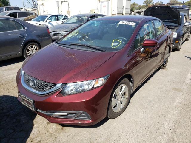 Photo 2 from auction – 2014 HONDA CIVIC LX with VIN 19XFB2F52EE266525