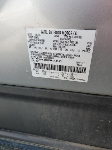 Photo 10 from auction – 2017 FORD EXPLORER X with VIN 1FM5K8DH8HGA11552