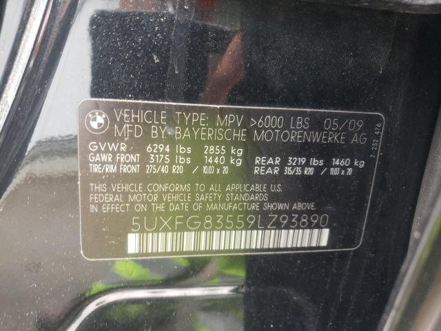 Photo 10 from auction – 2009 BMW X6 with VIN 5UXFG83559LZ93890