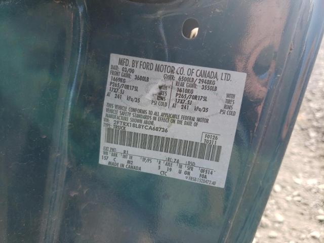 Photo 10 from auction – 2000 FORD F150 with VIN 2FTRX18L8YCA68736