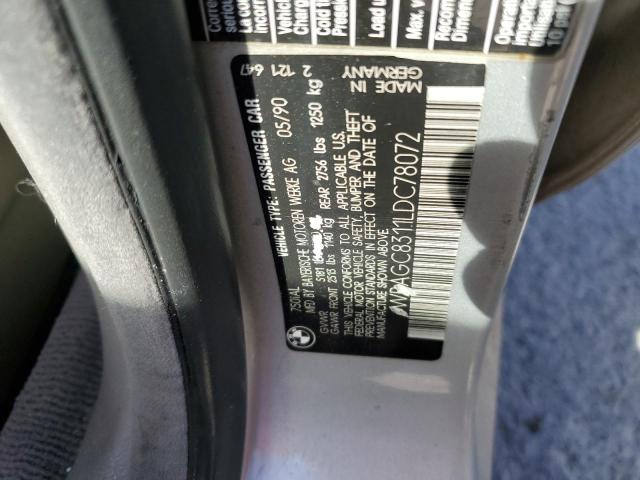 Photo 10 from auction – 1990 BMW 7 SERIES with VIN WBAGC8311LDC78072