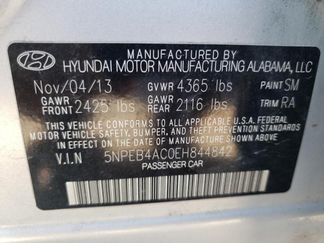 Photo 10 from auction – 2014 HYUNDAI SONATA GLS with VIN 5NPEB4AC0EH844842