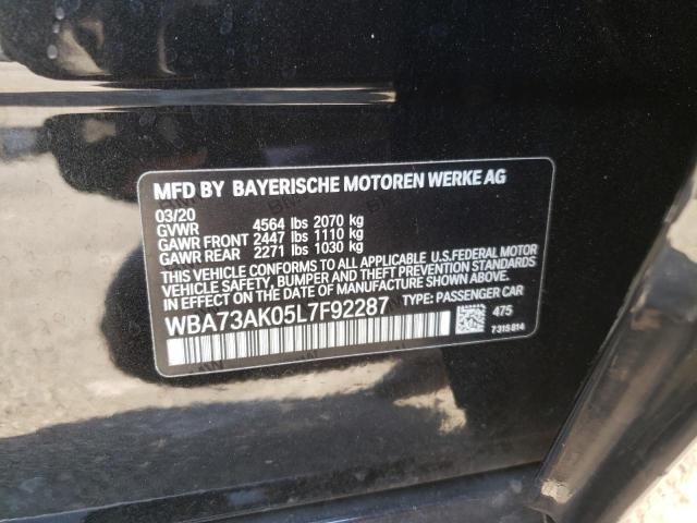 Photo 10 from auction – 2020 BMW 228XI with VIN WBA73AK05L7F92287