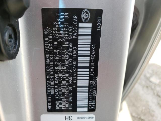 Photo 10 from auction – 2008 TOYOTA CAMRY with VIN 4T4BE46K78R014963