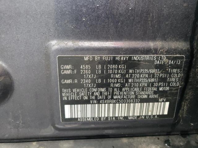 Photo 10 from auction – 2013 SUBARU OUTBACK 2. with VIN 4S4BRBKC5D3308332