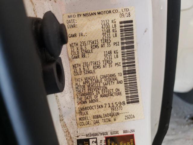 Photo 10 from auction – 2019 NISSAN FRONTIER S with VIN 1N6BD0CT3KN711598