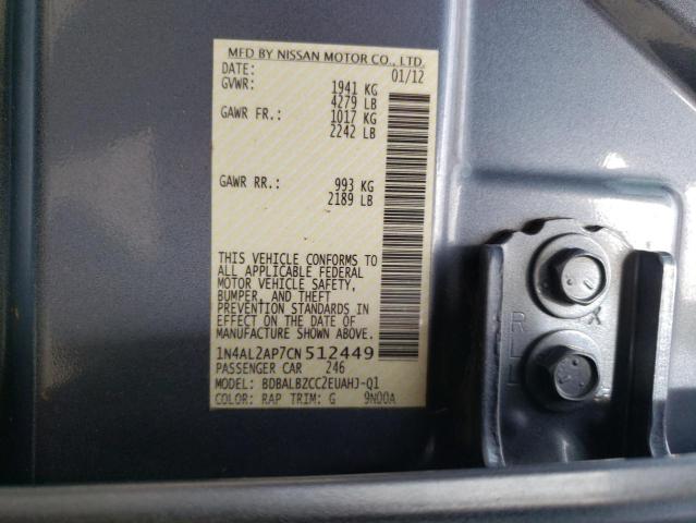Photo 10 from auction – 2012 NISSAN ALTIMA BAS with VIN 1N4AL2AP7CN512449
