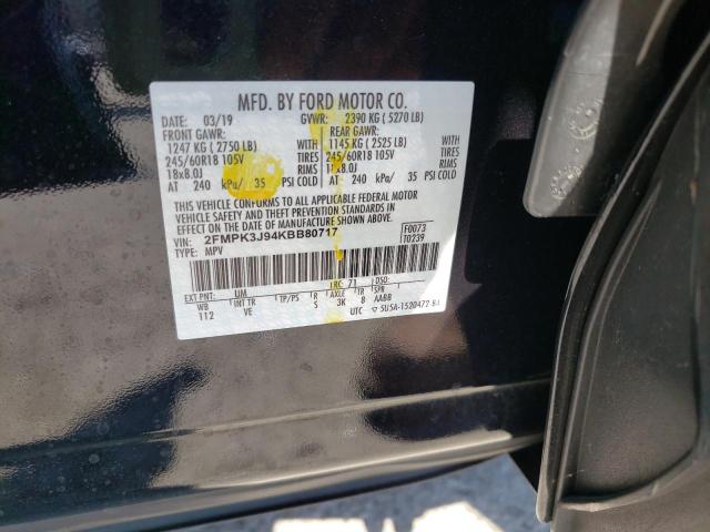 Photo 10 from auction – 2019 FORD EDGE SEL with VIN 2FMPK3J94KBB80717