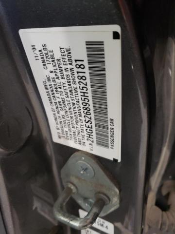 Photo 10 from auction – 2005 HONDA CIVIC EX with VIN 2HGES26895H528181