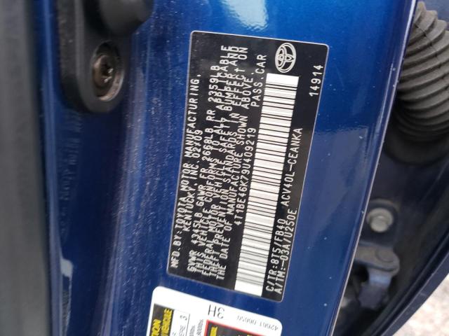 Photo 10 from auction – 2009 TOYOTA CAMRY BASE with VIN 4T1BE46K79U409219