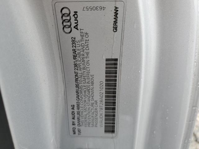 Photo 10 from auction – 2008 AUDI A5 QUATTRO with VIN WAUDK78T28A021020