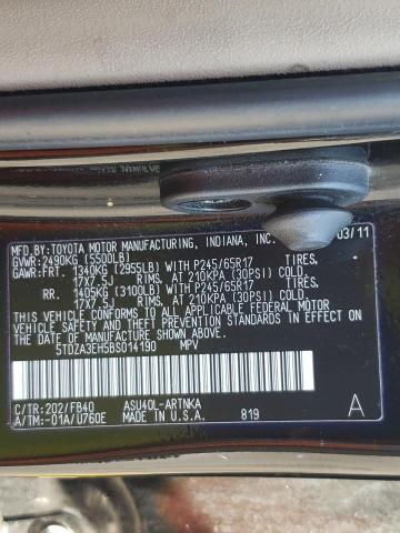 Photo 10 from auction – 2011 TOYOTA HIGHLANDER with VIN 5TDZA3EH5BS014190