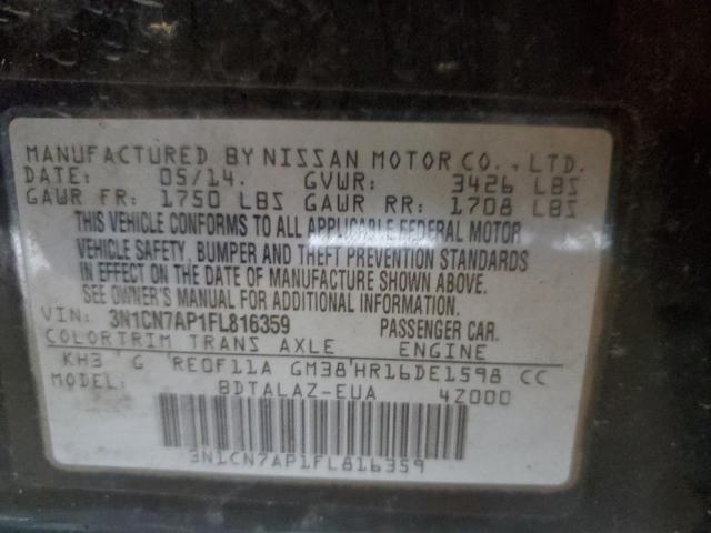 Photo 10 from auction – 2015 NISSAN VERSA S with VIN 3N1CN7AP1FL816359