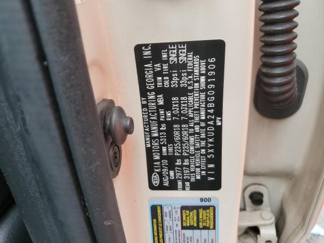 Photo 10 from auction – 2011 KIA SORENTO EX with VIN 5XYKUDA24BG091906