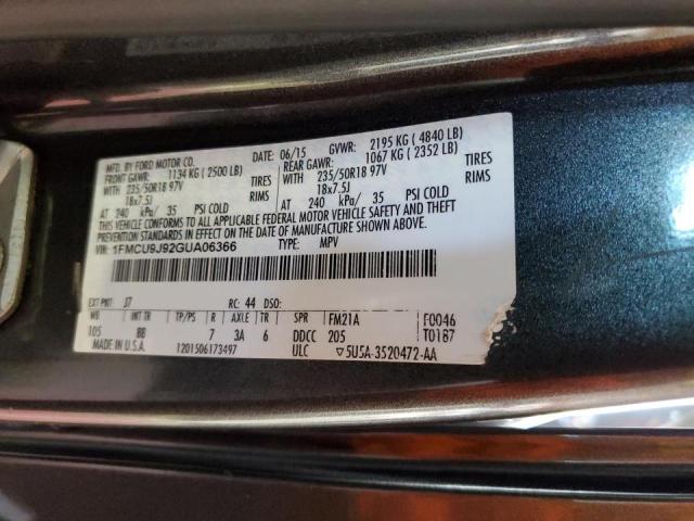 Photo 10 from auction – 2016 FORD ESCAPE TIT with VIN 1FMCU9J92GUA06366