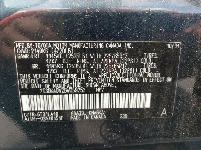 Photo 10 from auction – 2011 TOYOTA RAV4 LIMIT with VIN 2T3DK4DV2BW059252