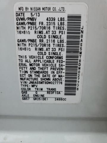 Photo 10 from auction – 2013 NISSAN ROGUE S with VIN JN8AS5MT8DW027776