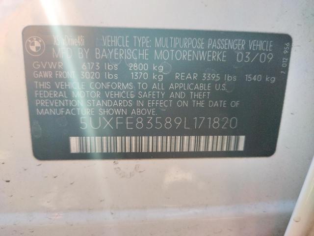 Photo 10 from auction – 2009 BMW X5 XDRIVE4 with VIN 5UXFE83589L171820