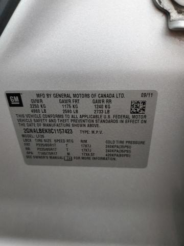 Photo 10 from auction – 2012 CHEVROLET EQUINOX LS with VIN 2GNALBEK8C1157423